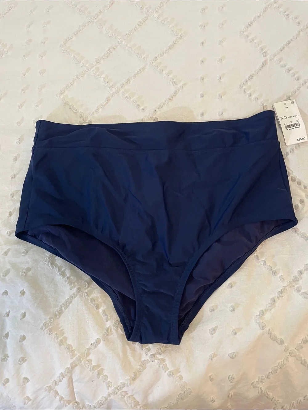 Lands' End Women's High-Waist Swim Bottoms - Navy Blue nwt